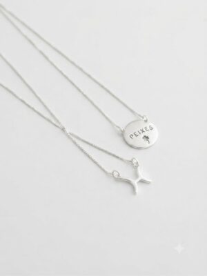 ESCAPULÁRIO SIGNO PEIXES SÍMBOLO E PLACA