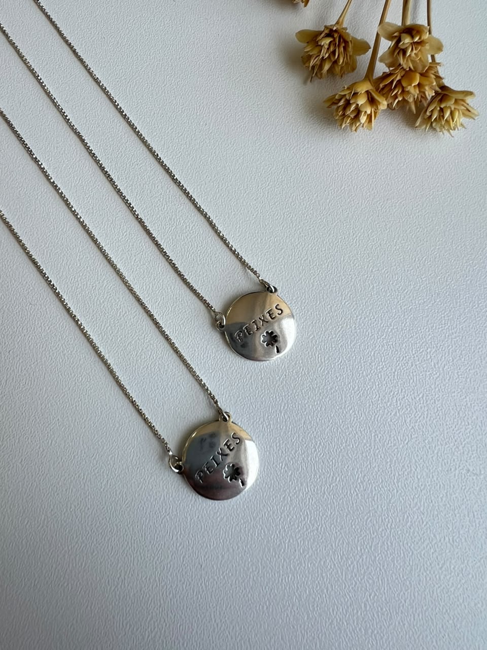 Cordão Signo de Peixes em Prata 925 | Colar com Placa de Peixes, Delicado, Elegante e Cheio de Significado - Imagem 2