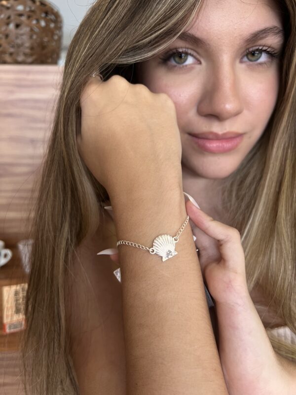 Pulseira Concha em Prata 925 | Delicadeza do Mar em Uma Joia Única - Imagem 2