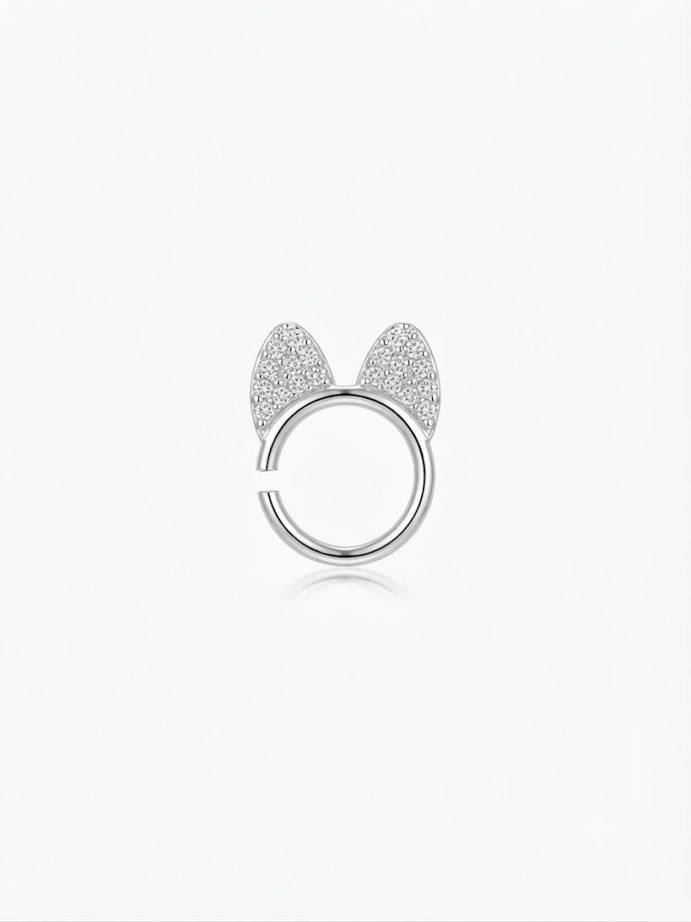 Piercing Minnie em Prata 925 com Zircônias – Delicado, Brilhante e Inspirado na Personagem Clássica
