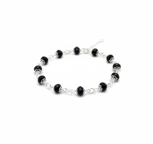 PULSEIRA BOLINHAS PRETAS SEMI JÓIAS