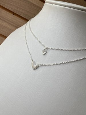 CORDÃO DUPLO CORAÇÃO SEMIJÓIAS