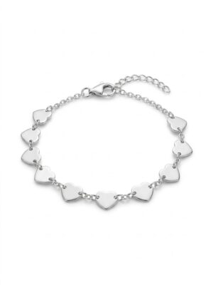 PULSEIRA MEDALHAS CORAÇÃO SEMIJÓIAS