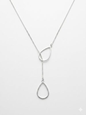 CORDÃO GRAVATA GOTA EM PRATA 925