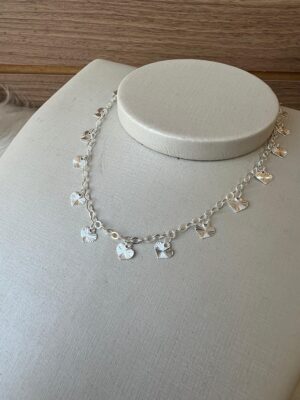 CHOCKER CORAÇÕES DIAMANTADOS SEMIJOIAS