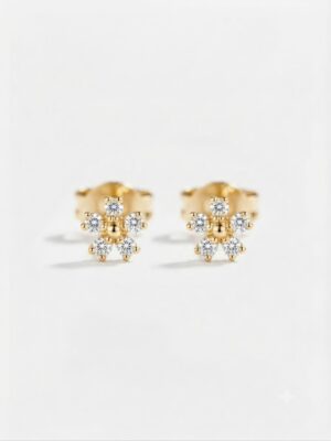BRINCO FLOR PEQUENA PEDRAS GOLD