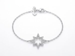 PULSEIRA ESTRELA CRAVEJADA COM MICROZIRCÔNIAS EM PRATA 925