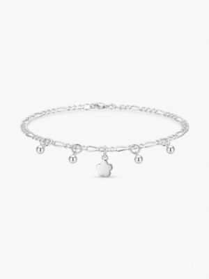 PULSEIRA FLOR COM BOLINHA INFANTIL SEMIJOIA
