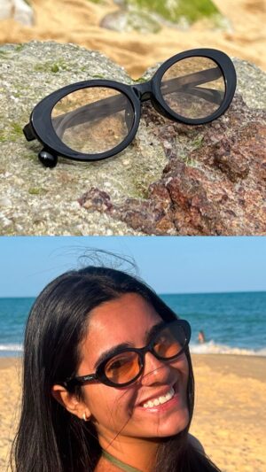 Óculos de Sol Bella Retrô - Preto com Lentes Marrom