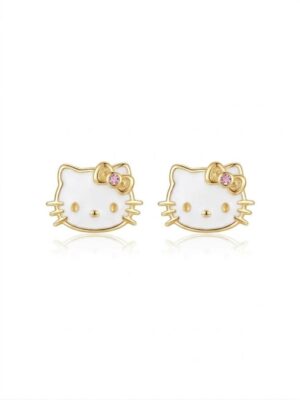 BRINCO HELLO KITTY BANHADO A OURO